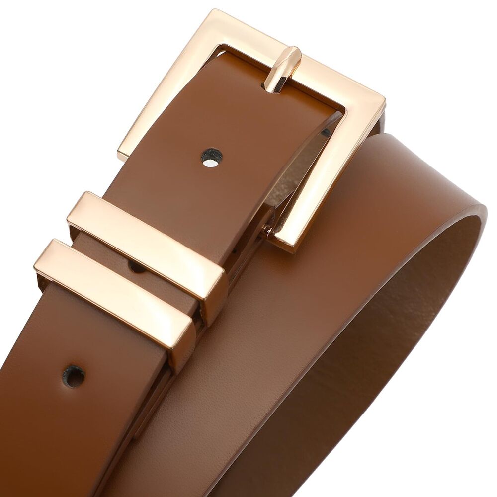 8719 Women's Leather Belt For Jeans Pants Dresses Fashion Ladies Square - Picture 2 of 6